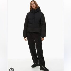 Aritzia Black Hooded Puffer Jacket
